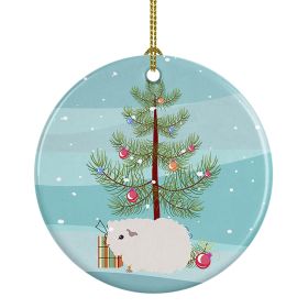 Merino Guinea Pig Merry Christmas Ceramic Ornament Christmas Tree Hanging Decorations for Home Christmas Holiday, Party, Gift, 3 in, Multicolor