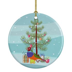 Amadina Merry Christmas Ceramic Ornament Christmas Tree Hanging Decorations for Home Christmas Holiday, Party, Gift, 3 in, Multicolor