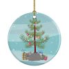 Agouti Chinchilla Merry Christmas Ceramic Ornament Christmas Tree Hanging Decorations for Home Christmas Holiday, Party, Gift, 3 in, Multicolor