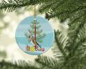 Gold Finch Merry Christmas Ceramic Ornament Christmas Tree Hanging Decorations for Home Christmas Holiday, Party, Gift, 3 in, Multicolor